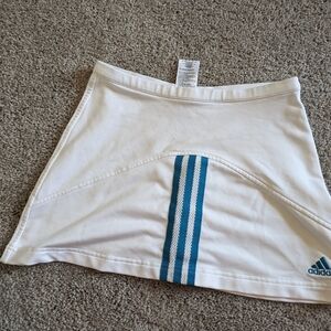 Adidas tennis/pickleball skirt, white and blue stripes, women's medium